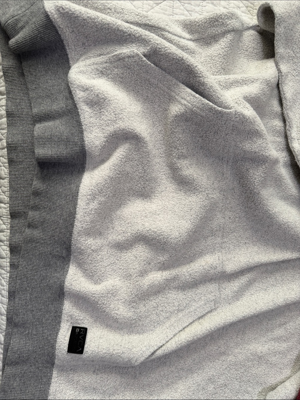 RVCA Maroon and Heather Gray Blocked Hooded Pullover - Picture 6 of 8
